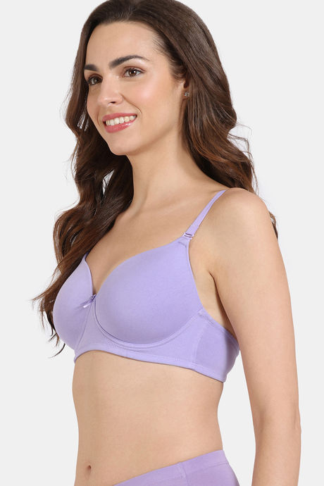 Zivame Beautiful Basics Padded Non Wired 3/4th Coverage T-Shirt Bra - Violet Tulip — image 4